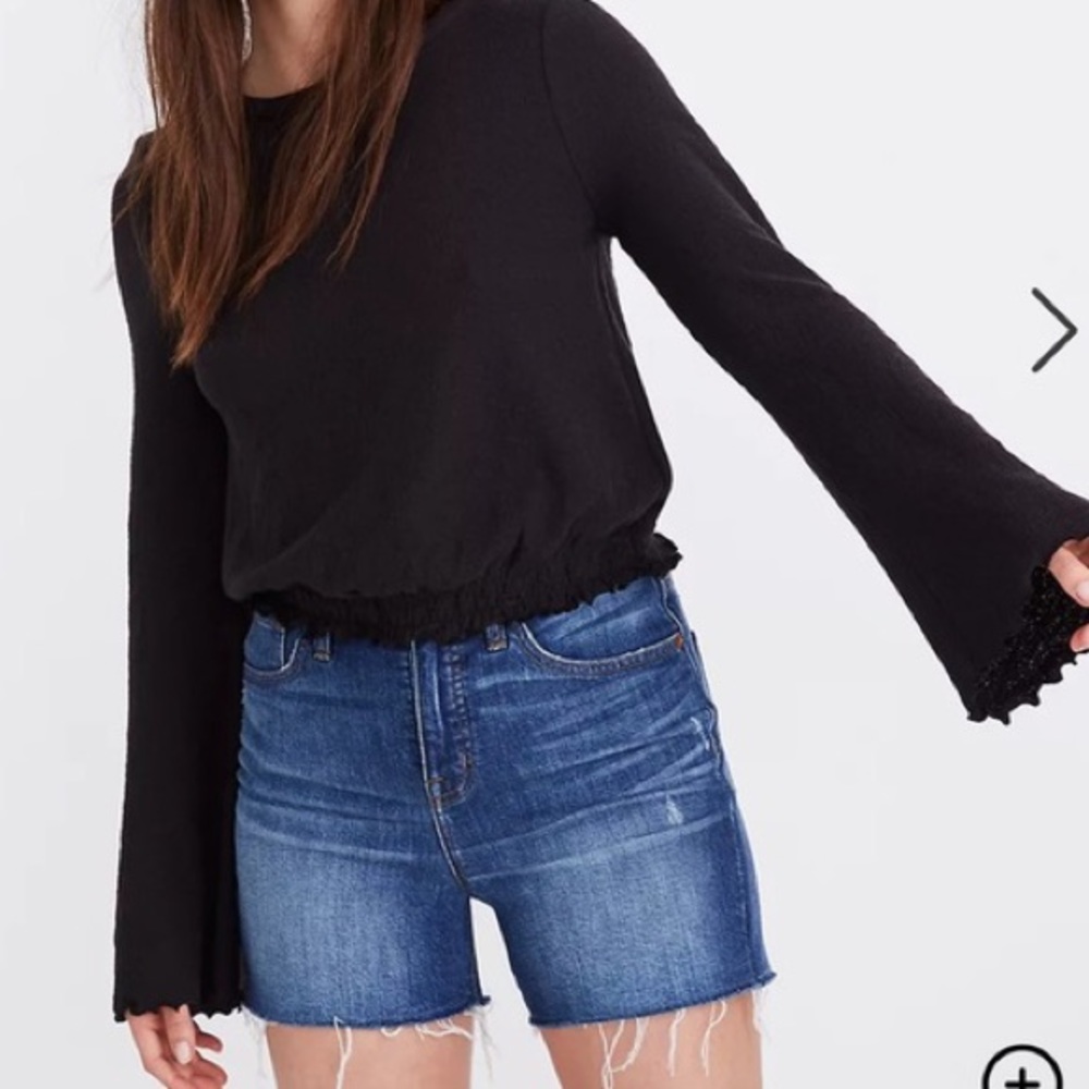 Madewell Smocked Bell Sleeve Top